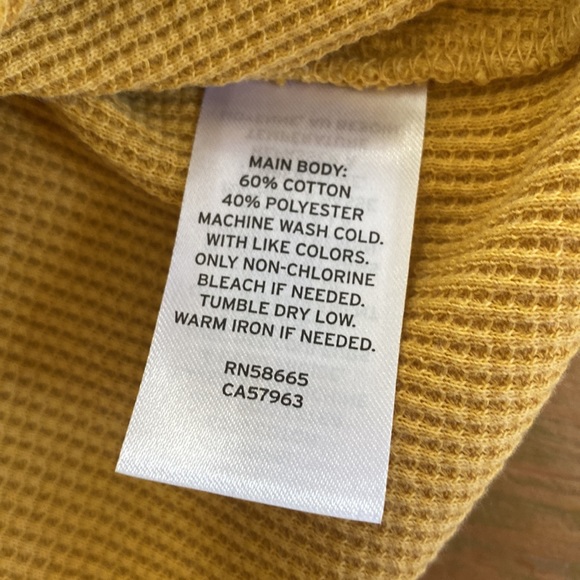 Waffle texture long sleeve top. In mustard yellow brand BP by Nordstrom - Picture 11 of 11